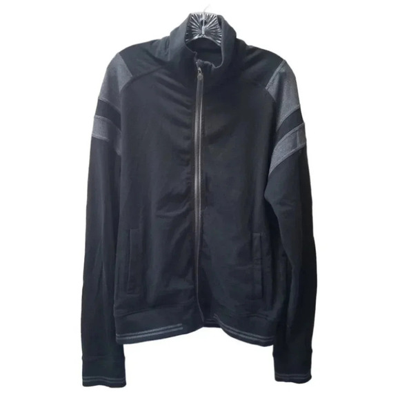 Lululemon Men's Black Grey Zip Up Jacket M - Picture 1 of 10